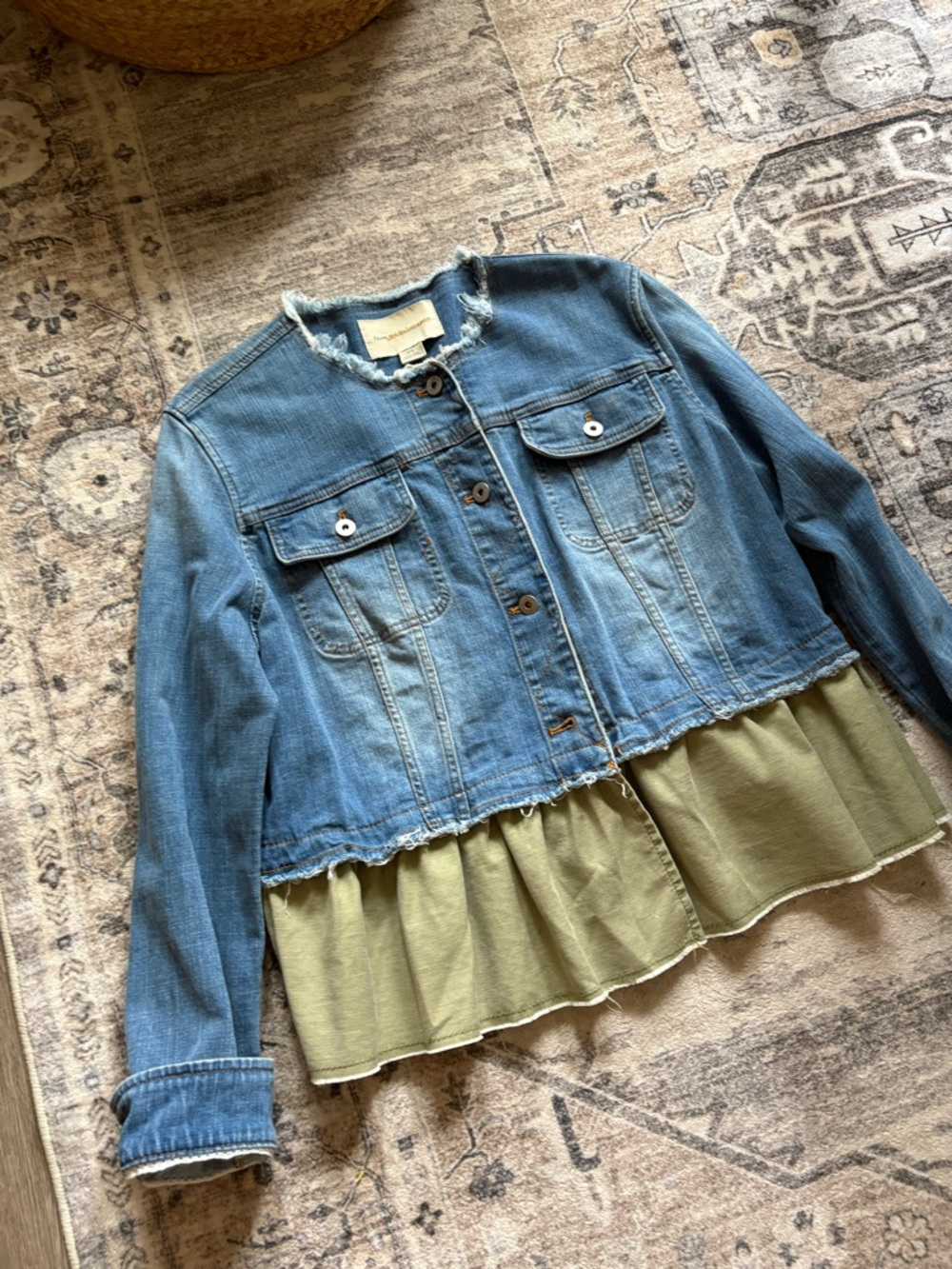 Anthropologie Pilcro and the Letterpress denim jacket size L western fall winter - Picture 3 of 10